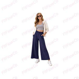 Yogalicious Softlite Elara Wide Leg Pull-On Pants True Navy Small NWT